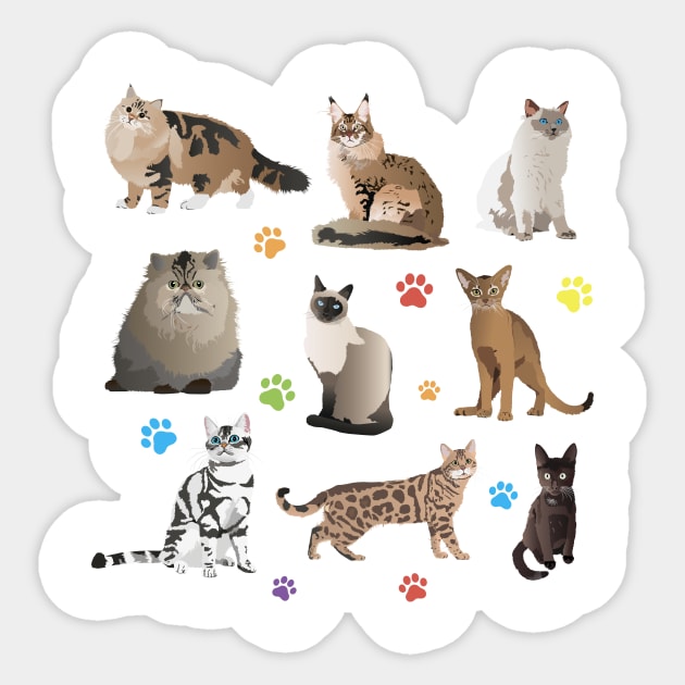 Various Beautiful Cats Sticker by NorseTech